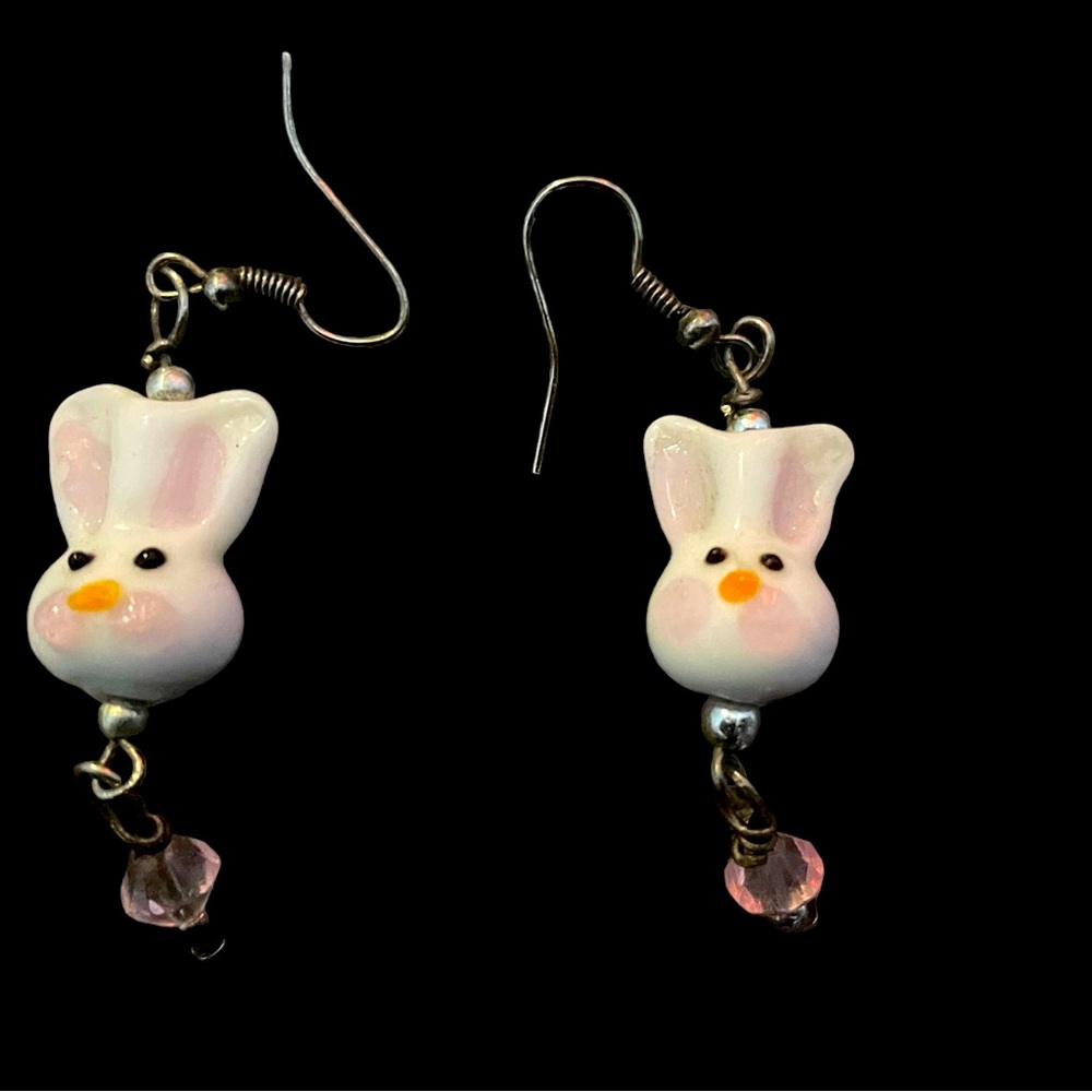 Resin 3D Easter Bunny Earrings